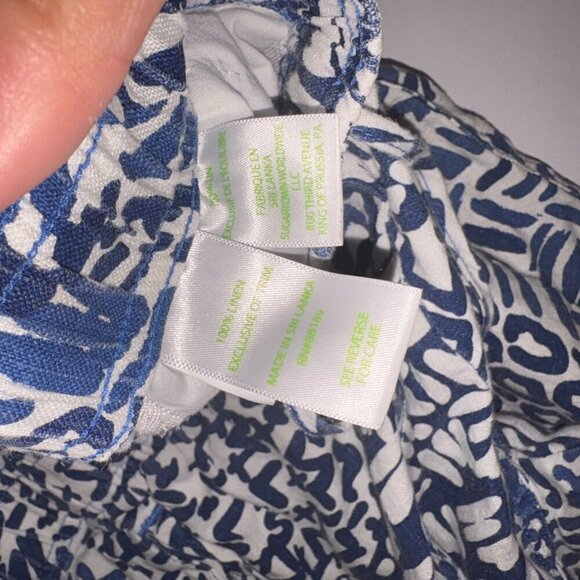 Lilly Pulitzer Women's S Aden Linen Pant Blue White Home Slice Beach Tassel - Picture 5 of 12